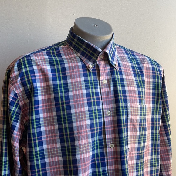 Plaid Peter Millar Dress Shirt Size XL - Picture 1 of 7